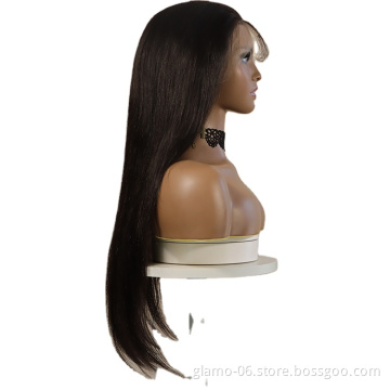 Brazilian virgin human hair  lace wig with baby hair, factory price hand made human hair  lace wig